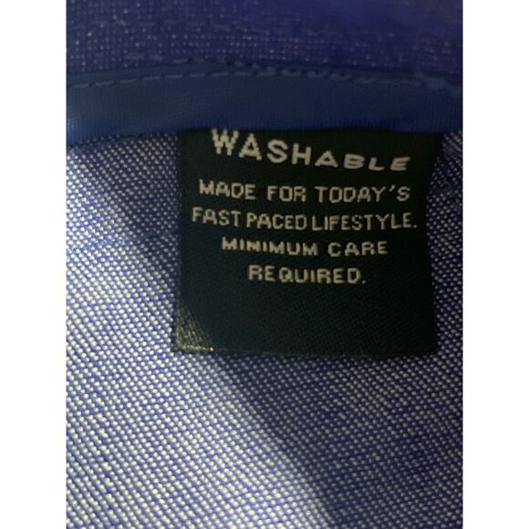 Larry Levine Womens Sz 12 Flat Front Straight Leg Cropped Pants Blue Purple - Picture 8 of 8